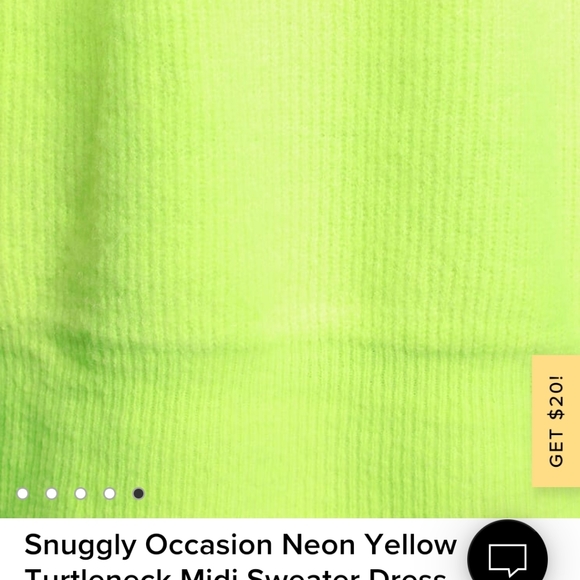 Snuggly Occasion Neon Yellow Turtleneck Midi Sweat - Picture 5 of 5